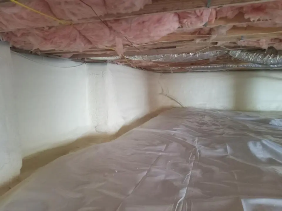 Crawl space encapsulation with closed-cell spray foam for Attic Insulation in Duryea