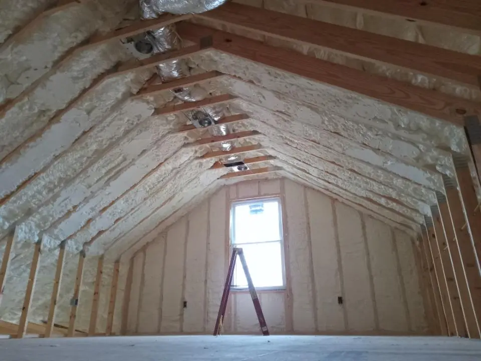 Spray foam roofing application for Crawl Space Insulation project in Duryea
